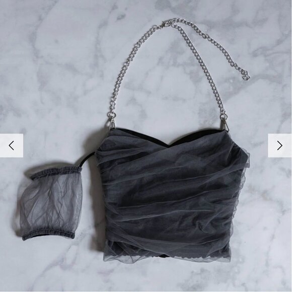 Lychee the Label - Cotton Candy Tulle Detail Crop Top - Picture 2 of 8